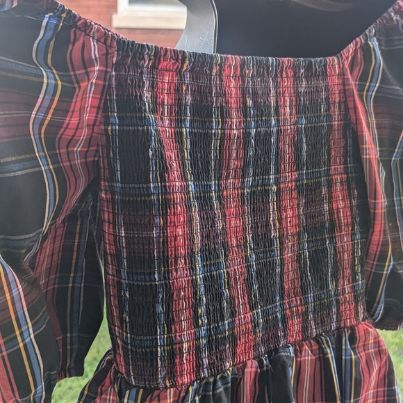 Tartan plaid smocked peplum top - Picture 6 of 6